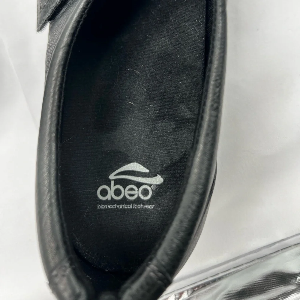 ABEO 24/7 Women's Shoes Comfort Ivonne Hook & Loop Soft Leather Black sz 8